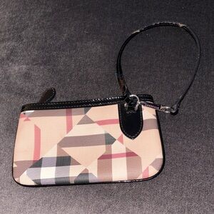 Burberry Tan and Black Geometric Wristlet